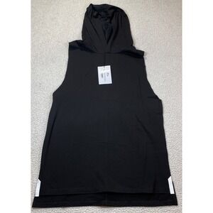 ZYIA ACTIVE Men Black Sleeveless Hoodie Athletic‎ Gym Workout Tank Top S